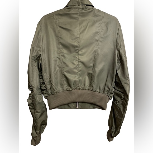 Morgan De Toi Khaki Satin Jacket Size Small - Picture 2 of 3